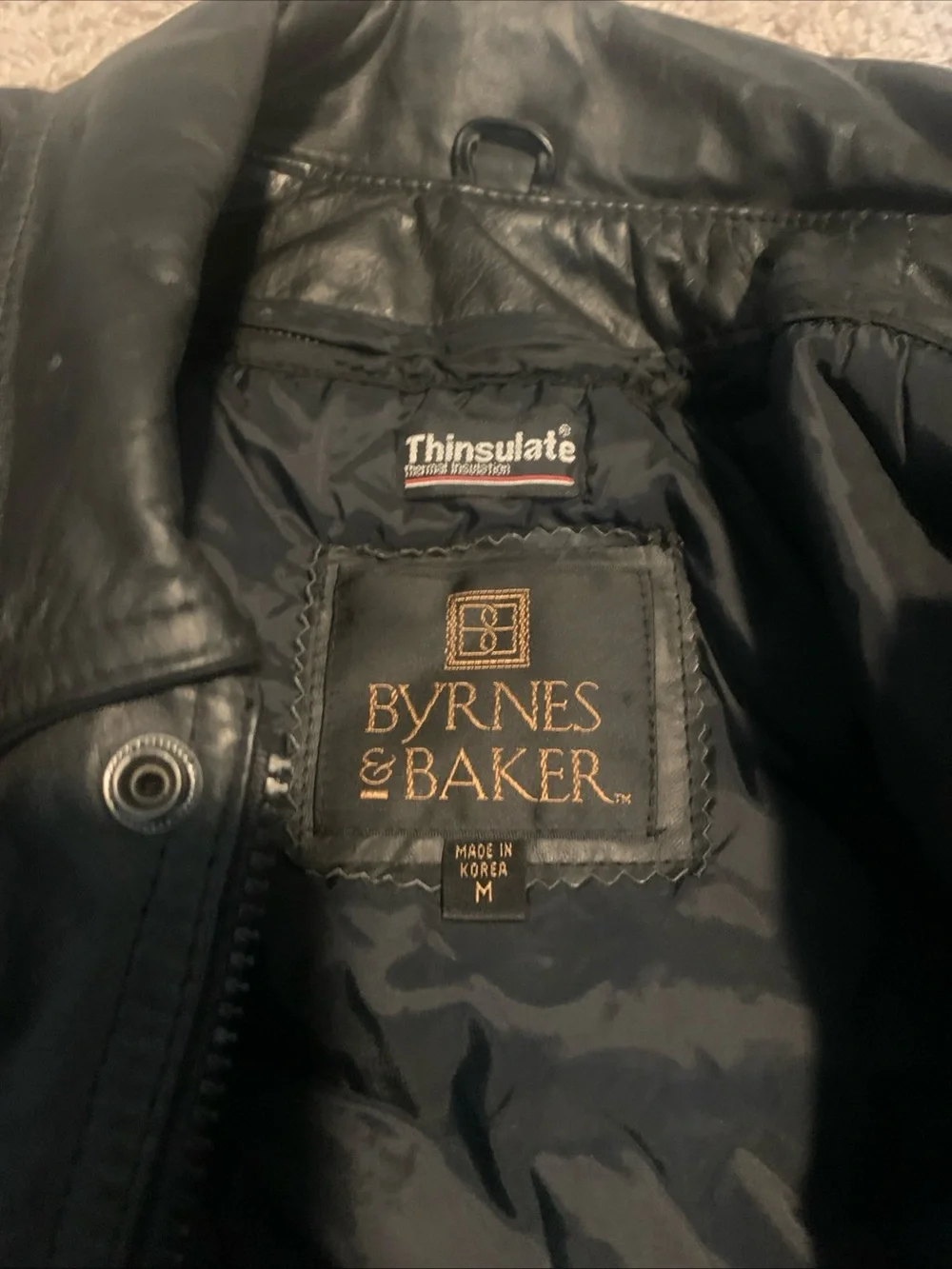 Vintage Men's Black Leather Jacket - Classic Bomber Style Sz Medium